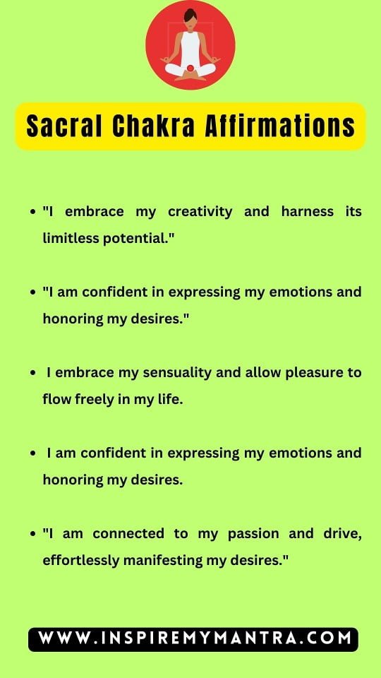 Sacral Chakra Affirmations List