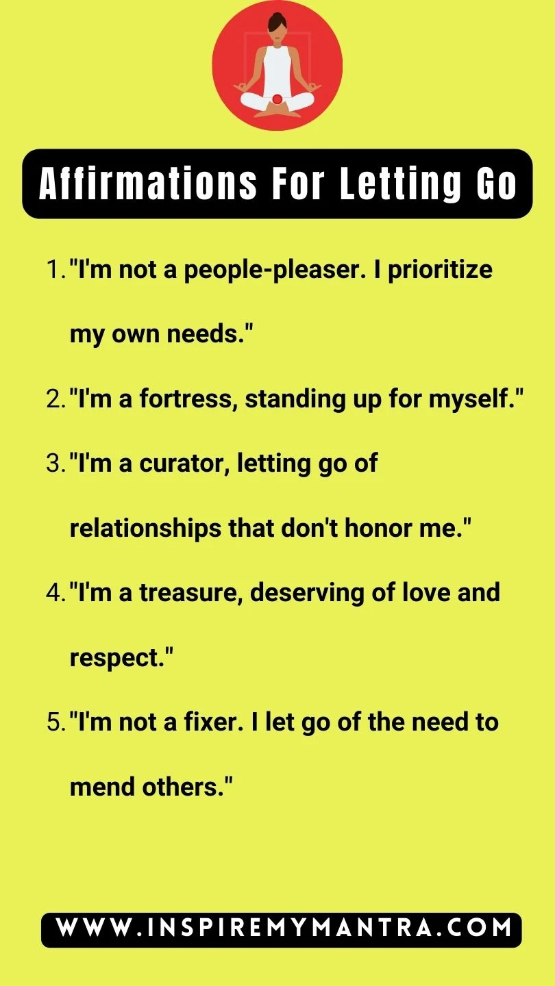 Affirmations For Letting Go List