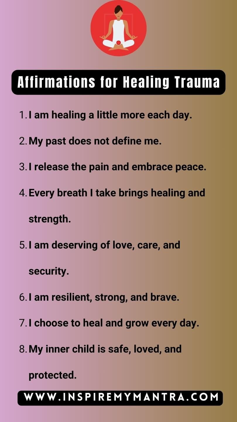 Affirmations for Healing Trauma List