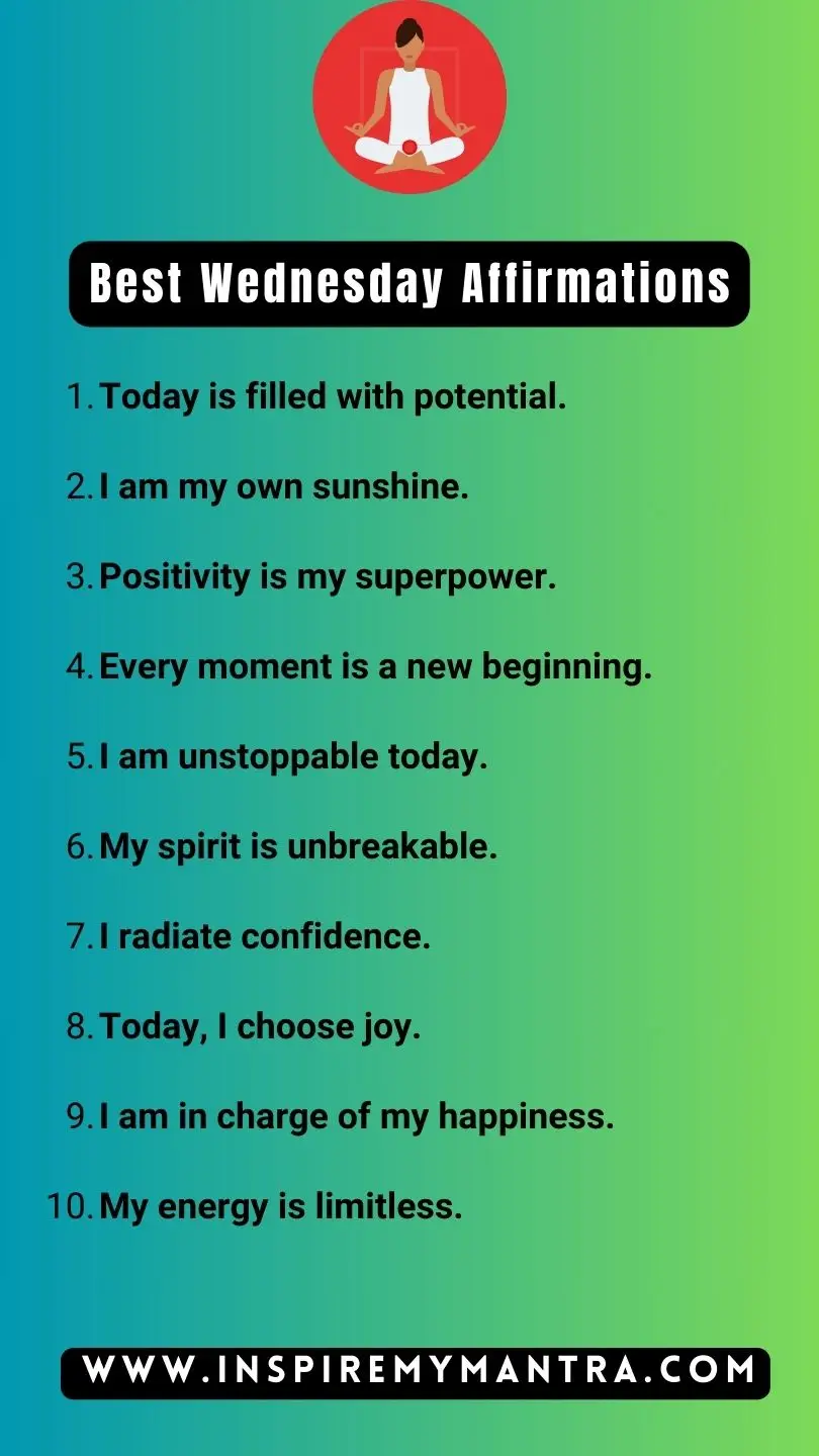 Best Wednesday Affirmations List