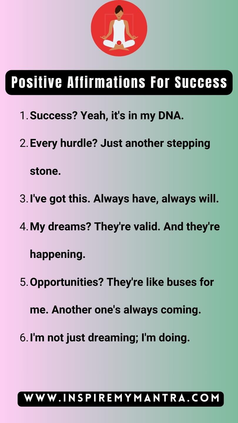 Positive Affirmations For Success List