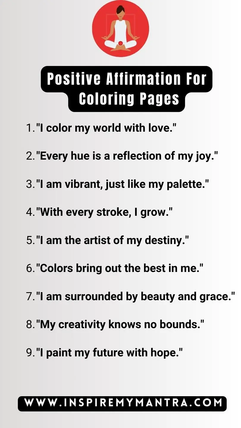 Positive Affirmation For Coloring Pages List