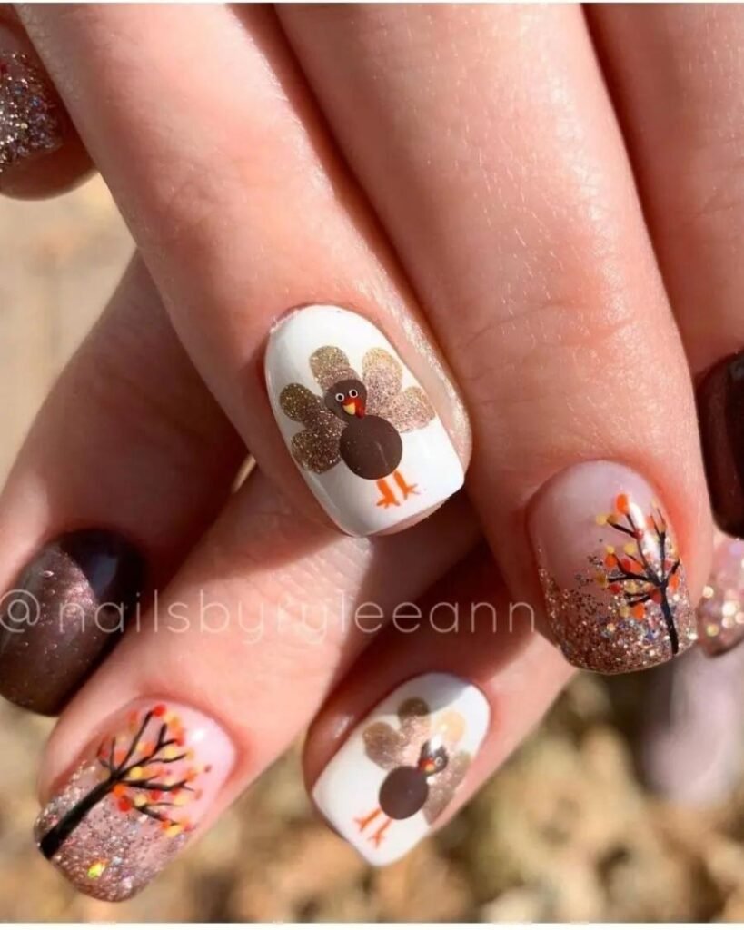 Festive Turkey Nails