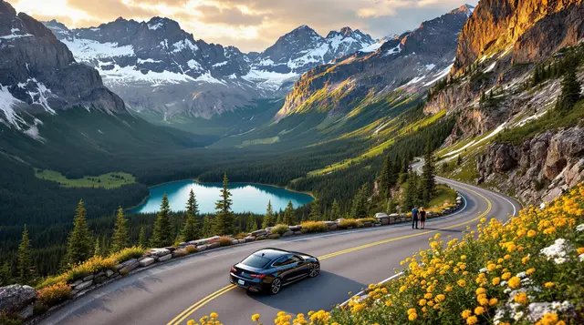 Driving the Going-to-the-Sun Road in Glacier National Park, Montana
