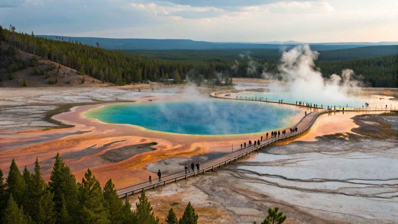 Yellowstone’s Grand Prismatic Spring Trail, Wyoming