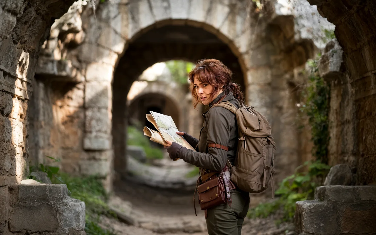 A girl on the hunt for treasure