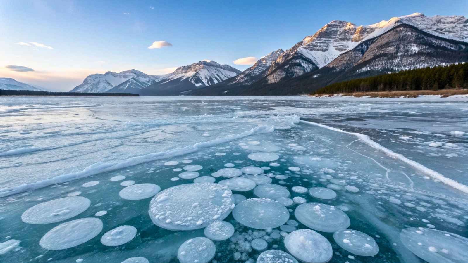 Frozen Methane Bubbles – Abraham Lake, Canada