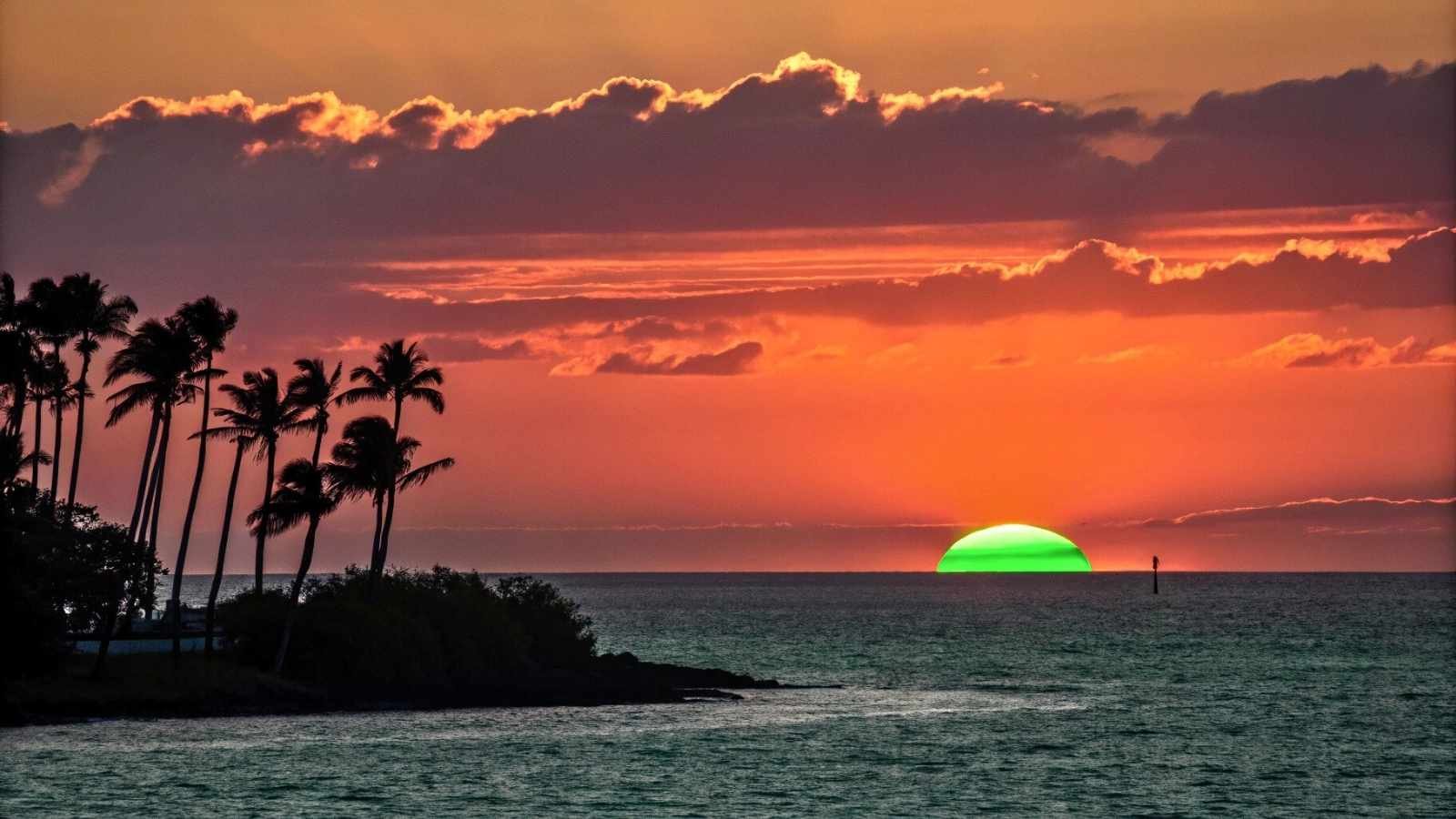 Green Flash at Sunset – Key West, Florida, USA