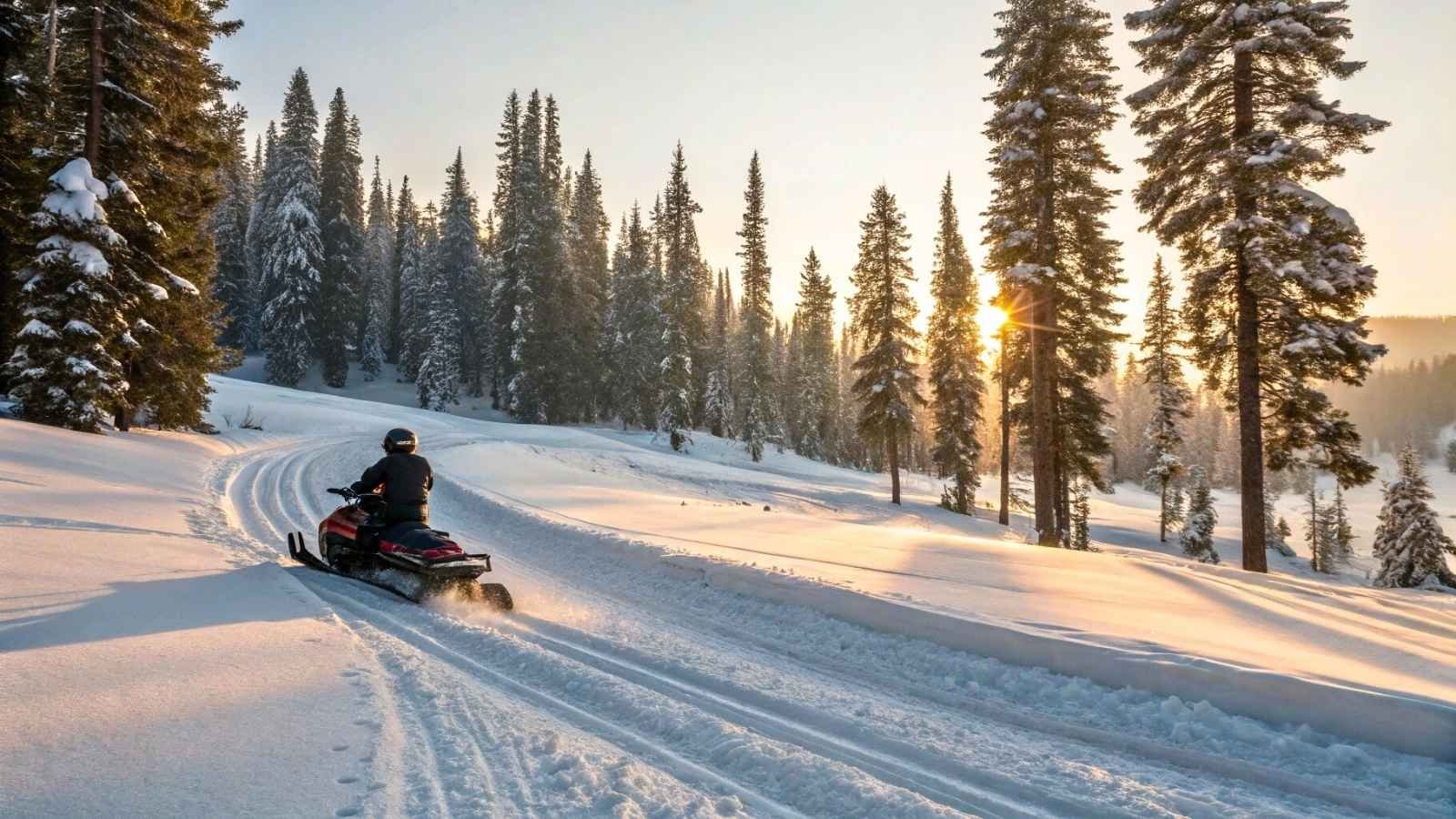 Snowmobiling on Groomed Trails
