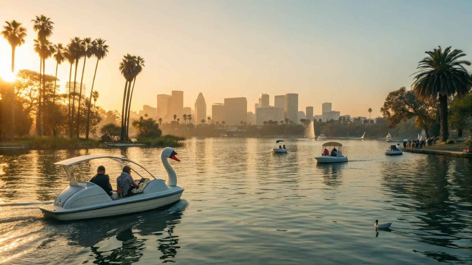 Go Paddle Boating at Echo Park Lake