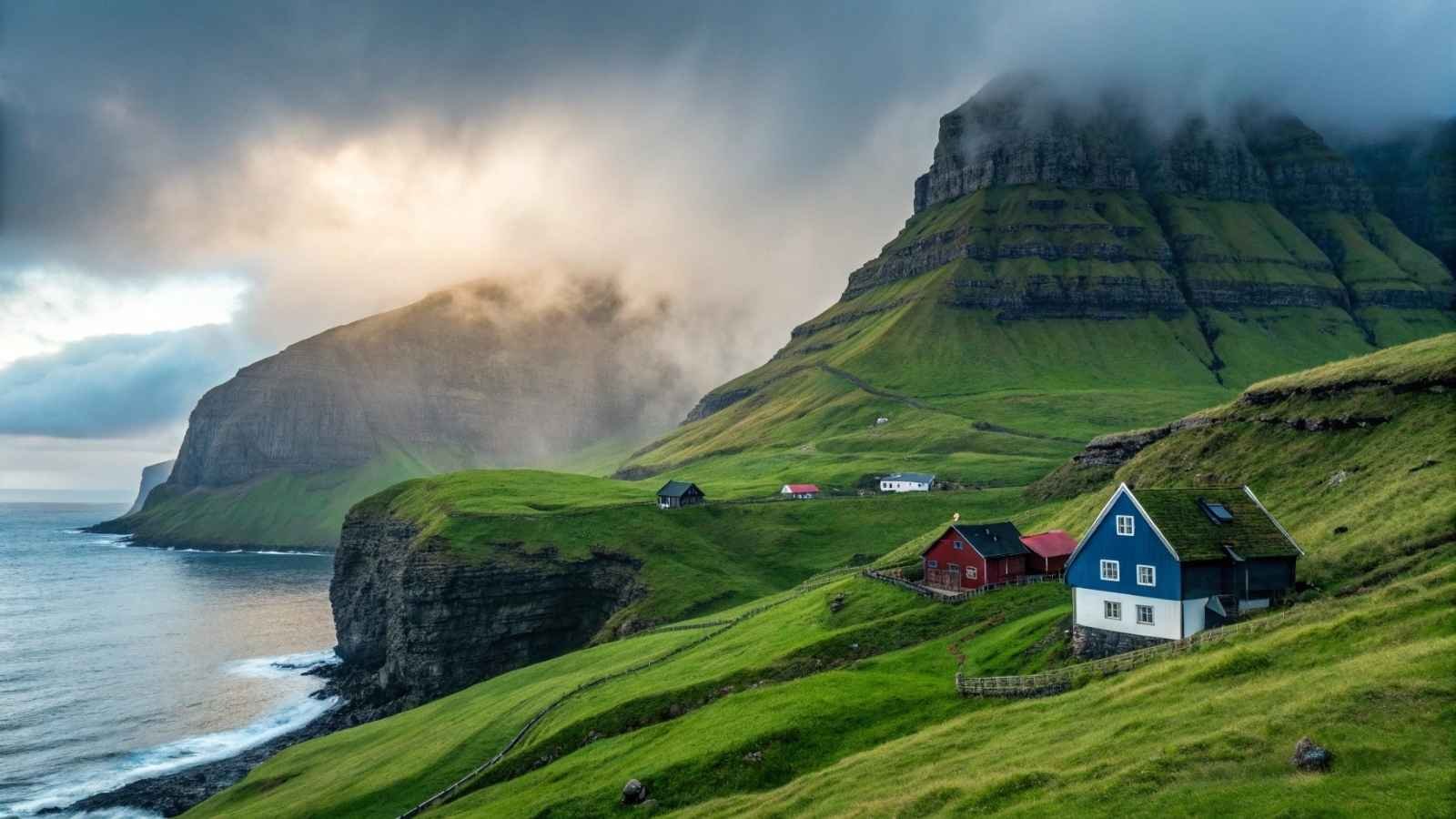 Faroe Islands in Off-Season Fog