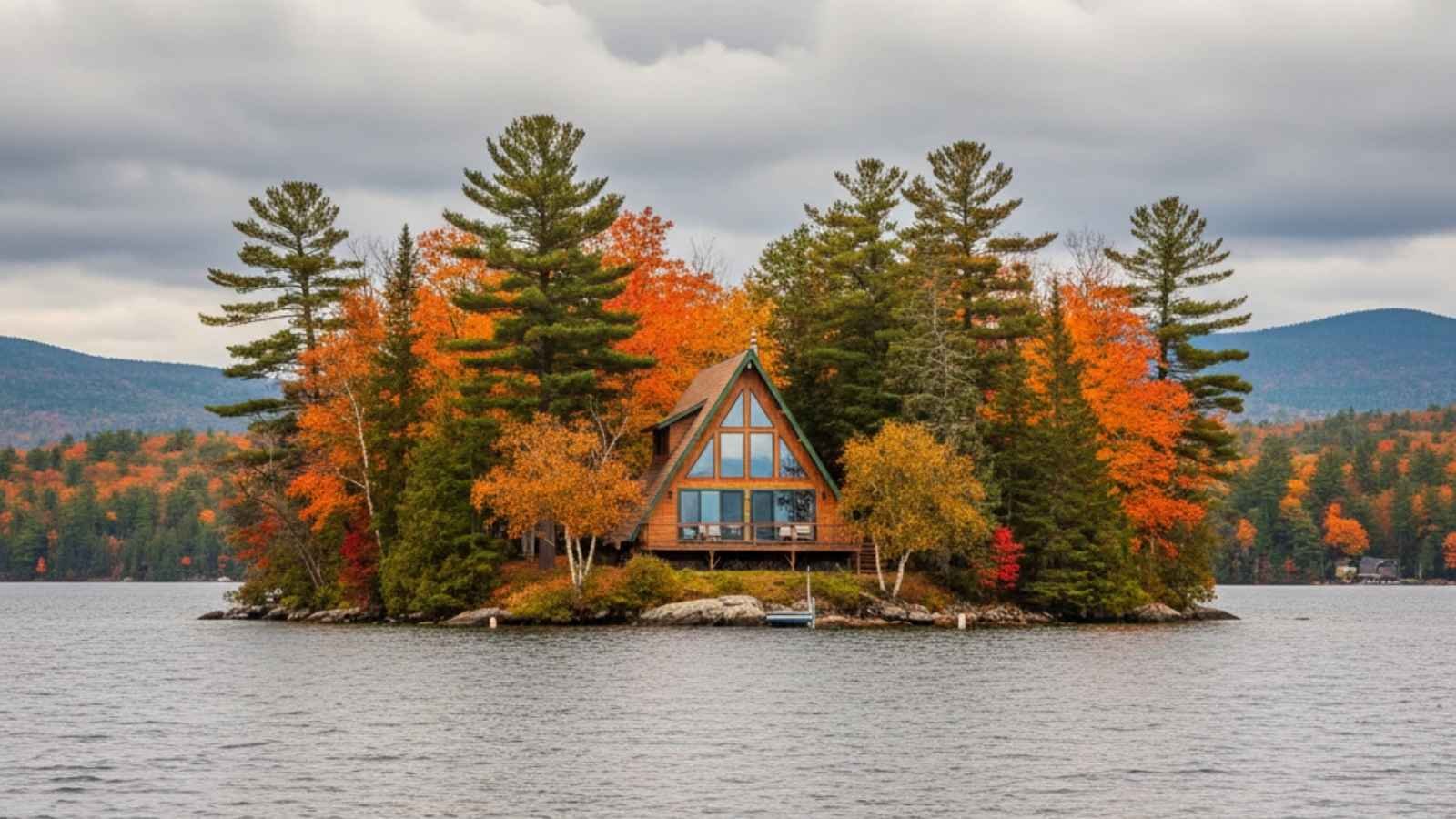 A-Frame on a Private Island – Lake Winnipesaukee, New Hampshire