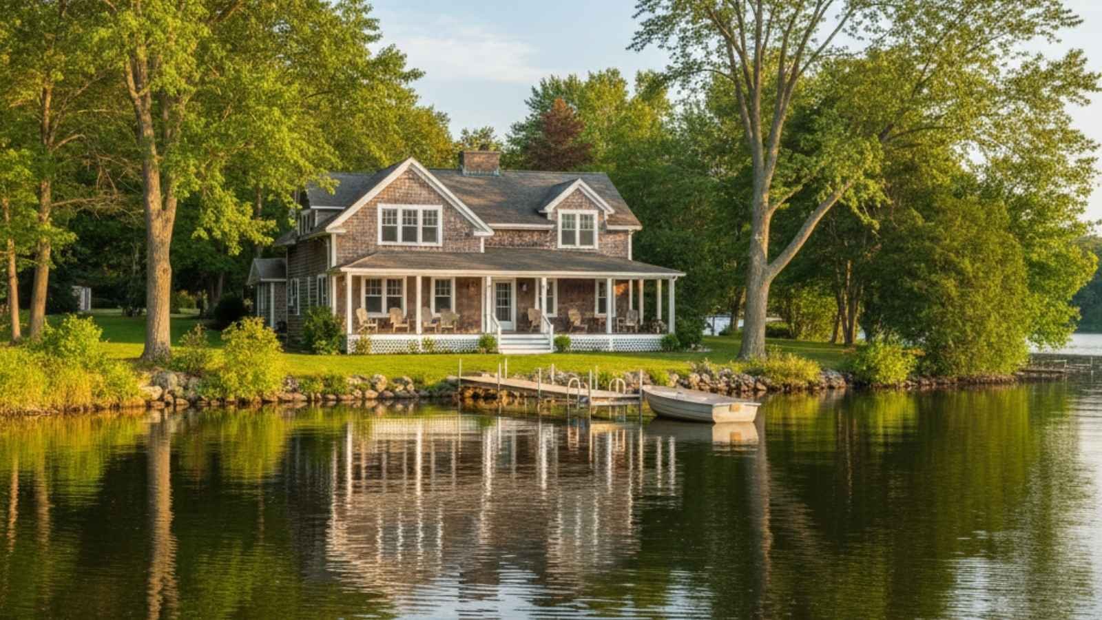 Classic Lake House with Private Waterfront – Lake Pocotopaug, Connecticut