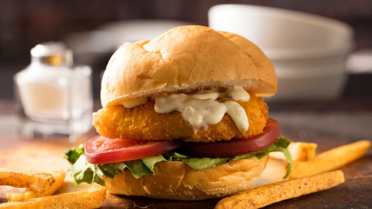 Swap 3: A Fried Fish Sandwich → Grilled Salmon with a Bell Pepper Salad