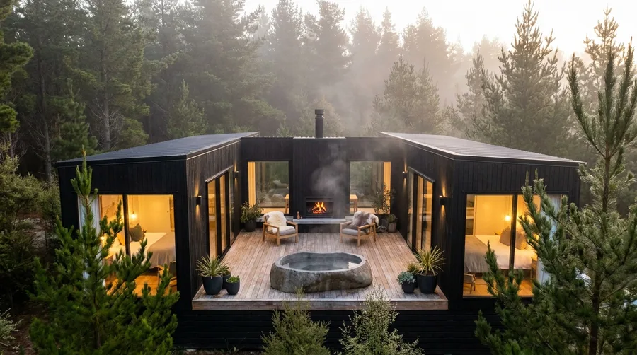 Weatherproof Forest Living using Shou Sugi Ban Cladding