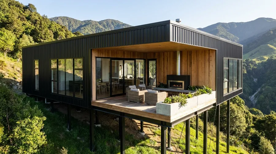 Modern Mountain Retreat with a Sheltered Deck