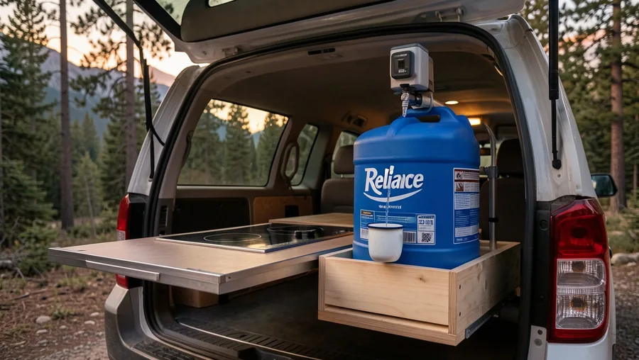 L-Shaped Rear Corner Slide with Integrated Water Jug Rack