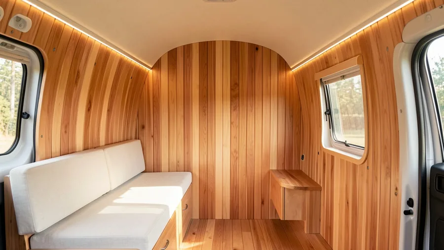 Vertical Honey Cedar Planks for Height-Boosting Warmth