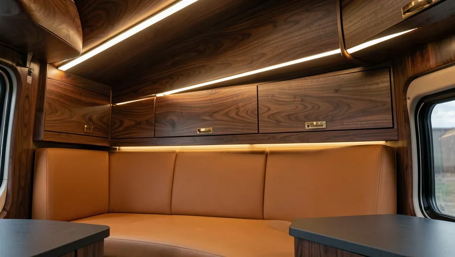 Rich American Walnut with Embedded LED Channels for Executive Luxury