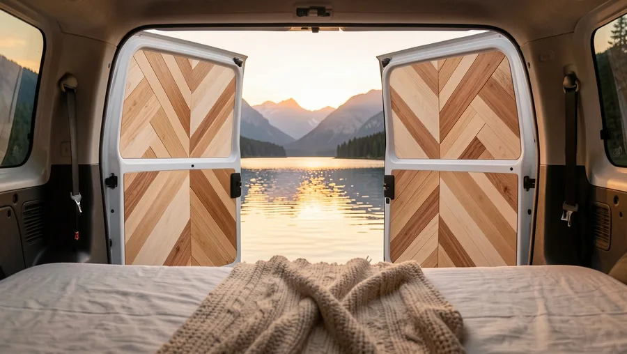 Geometric Chevron Door Inlays for Artisan Outdoor Backdrops