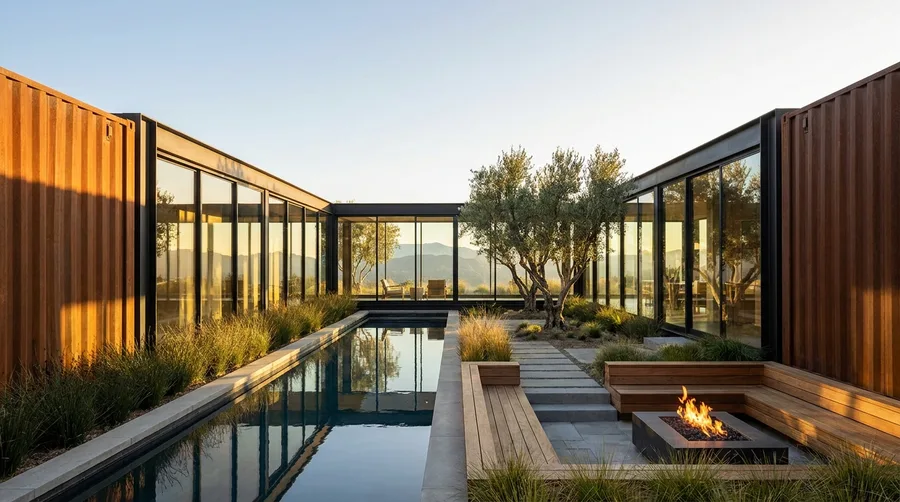 Private Courtyard with Pool and Fire Pit