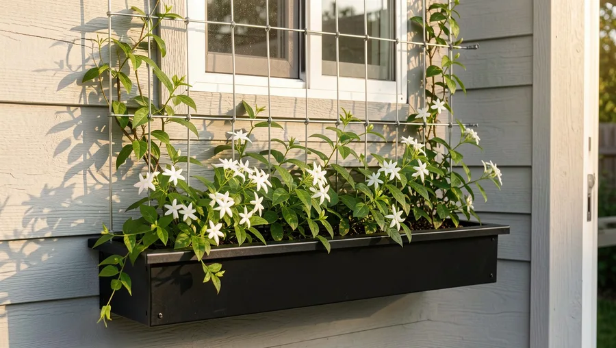 Integrated Planter Boxes with Vertical Trellis Walls