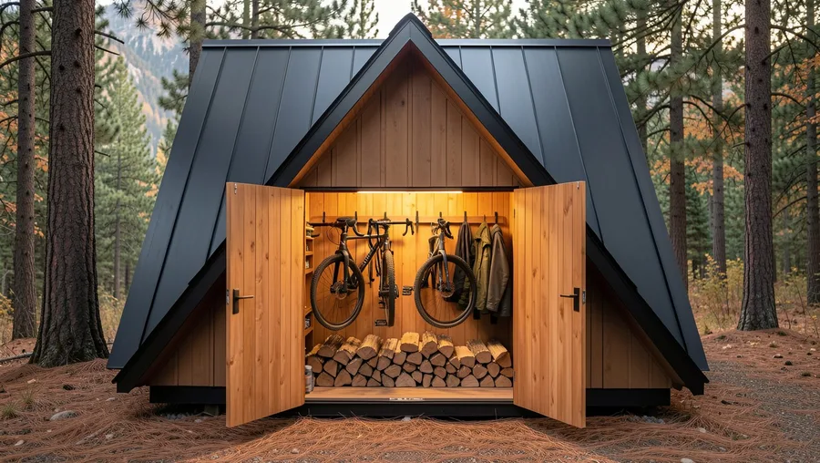 Integrated Exterior Storage Shed in Back Gable