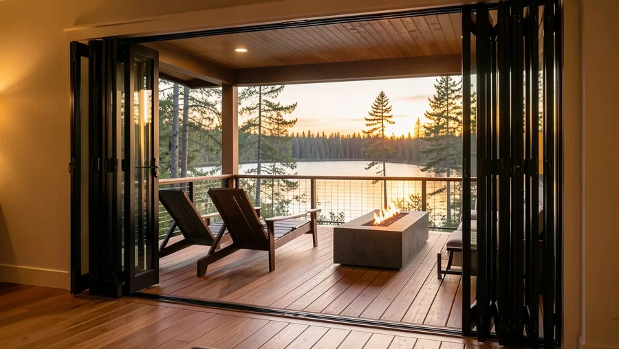 Indoor-Outdoor Flow with Black Aluminum Bi-Fold Doors