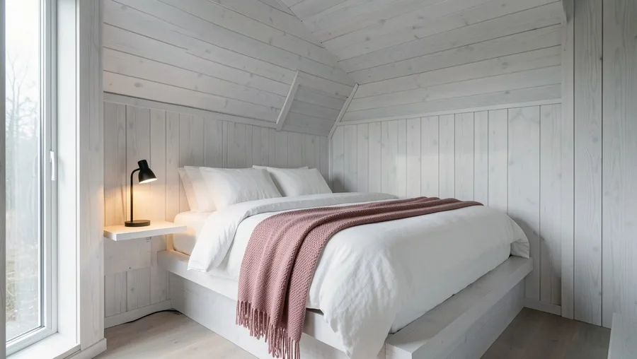 Monochromatic Whitewashed Ash Wall and Ceiling Linings