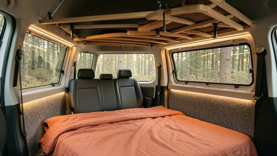 Rock-and-Roll Bed System with Terracotta Linen Accents