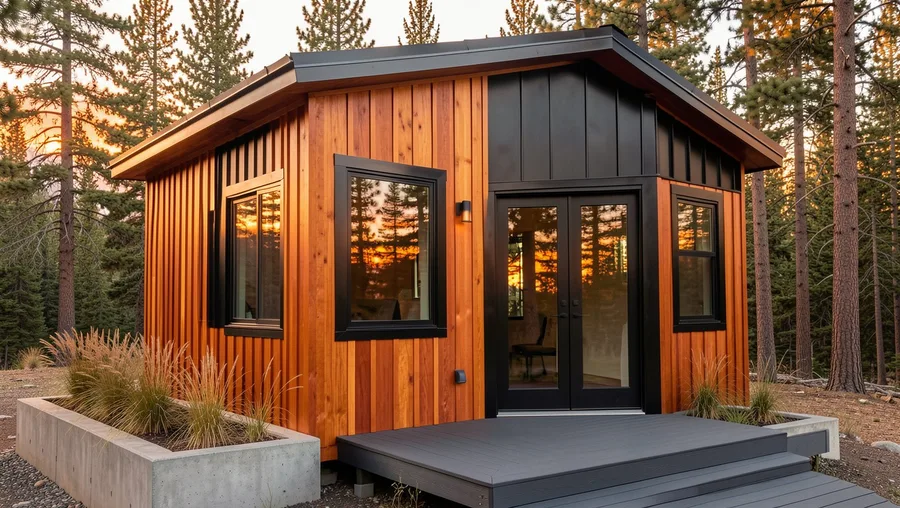 Tight-Joint Channel Shiplap with Matte Steel Accents