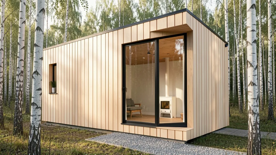 Board-and-Batten Cedar Siding with Oversized Glass