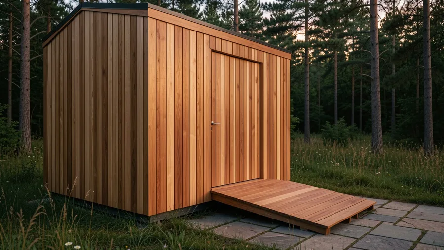 Integrated Vertical Cedar Siding and Hidden Deck Doors