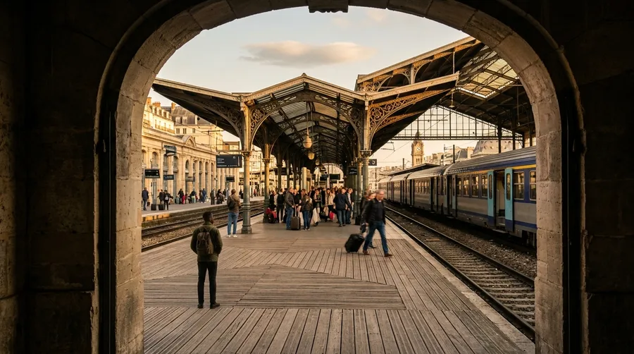 Kiss on French Railway Platforms