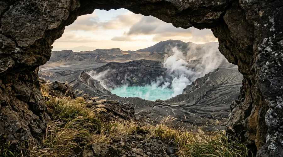 Drive the Nakadake Caldera at Mount Aso