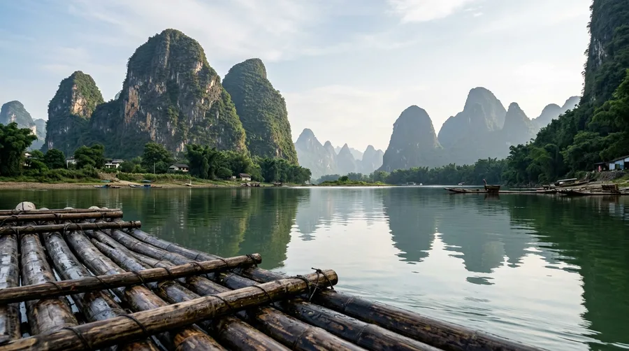 The Li River Cormorant Fishermen Operate at Blue Hour