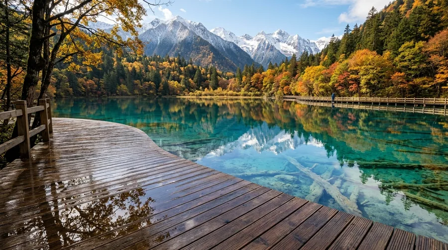 Jiuzhaigou Valley Lakes Shift Colors by Season