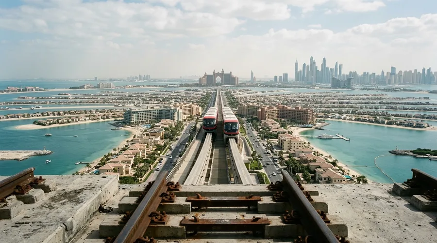 Riding the Palm Jumeirah Monorail