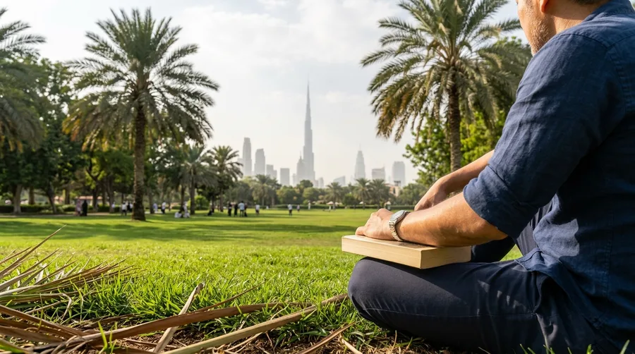 Relaxing Under Palm Trees at Zabeel Park