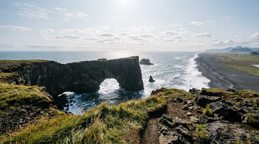 Visit the Coastal Cliffs at Dyrholaey