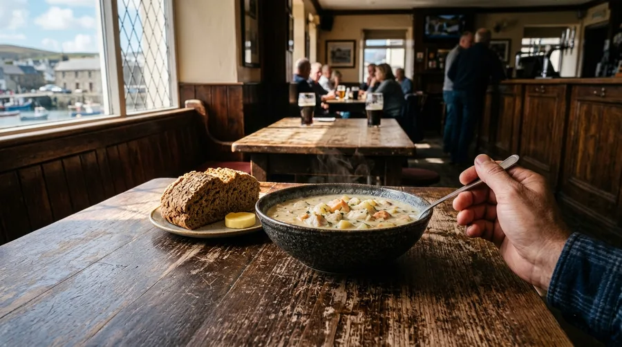 Savor Seafood Chowder in Coastal Pubs