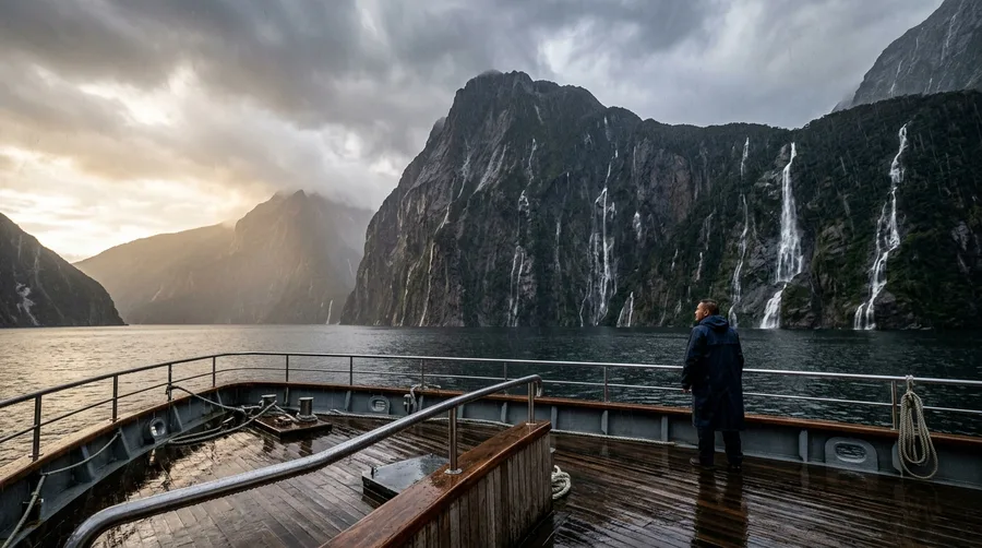 Cruise Through Milford Sound Rain