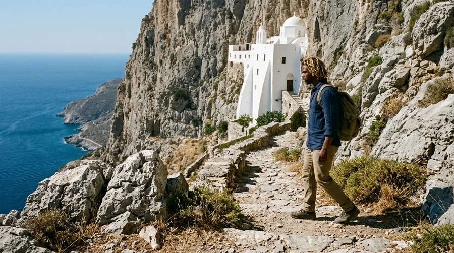 Climb to the Deep Blue Sanctuary of Amorgos
