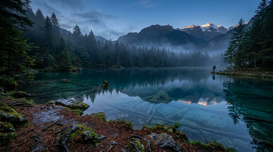 The Blue Hour at Lake Blausee