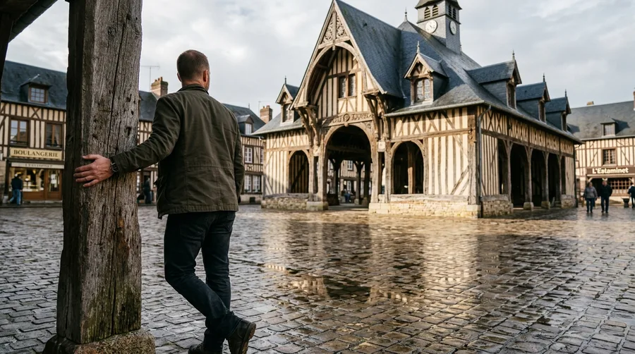 Admire the Timber-Framed Market Hall in Beuvron-en-Auge