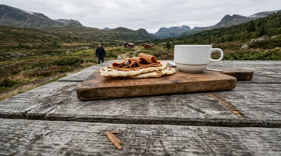 Taste Traditional Brown Cheese on Flatbread