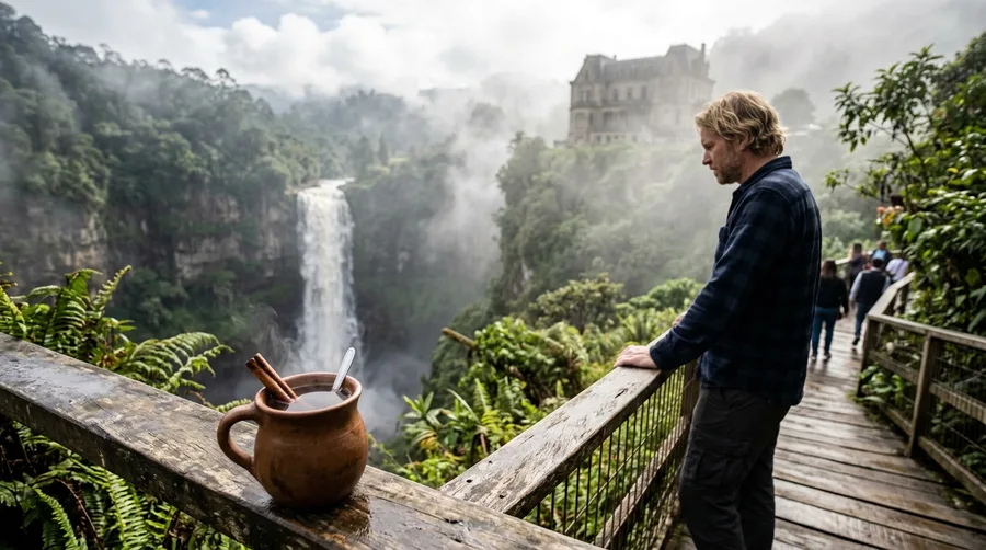 Sip Aguapanela at Salto de Tequendama
