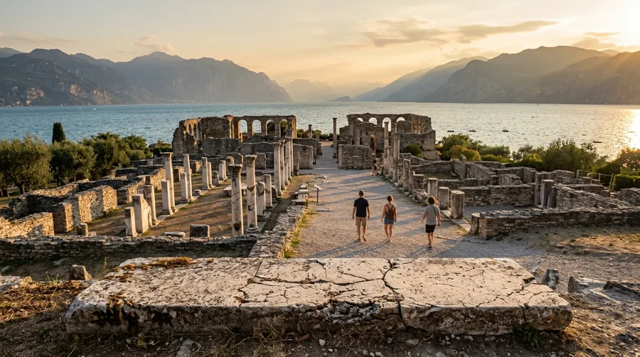 Explore the Roman ruins at the Sirmione tip