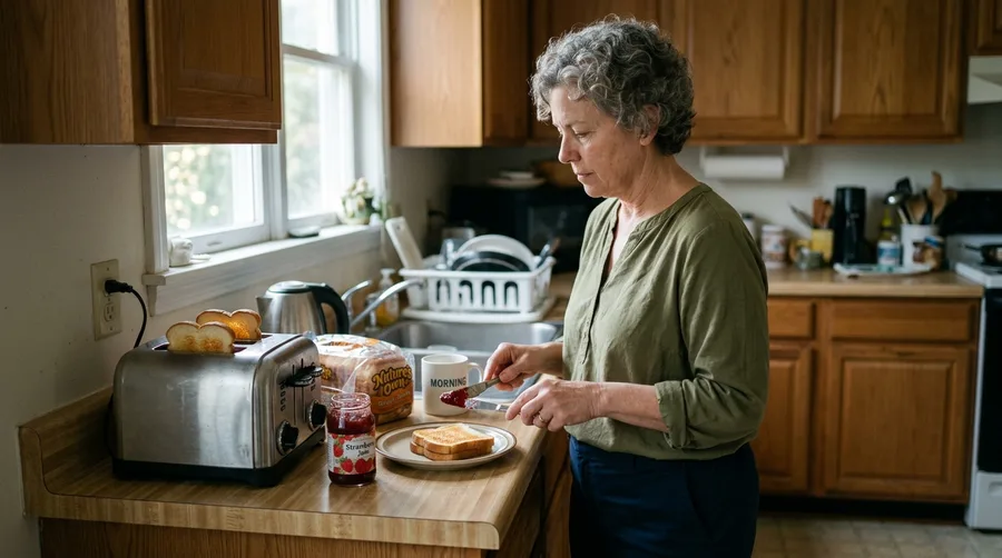 White Toast With Jam and Butter