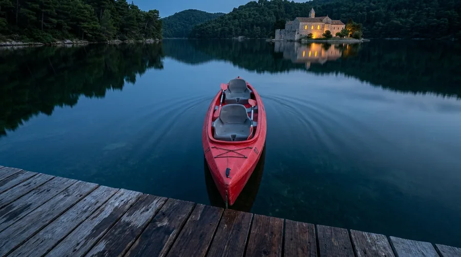Kayak Across Veliko Jezero on Mljet